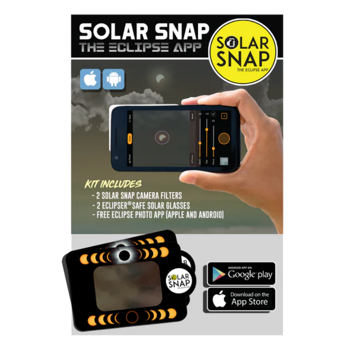Eclipse Solar Snap App Kit - 2 Glasses + 2 Camera Filters