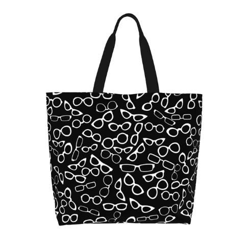 Large Tote - Black & White Glasses