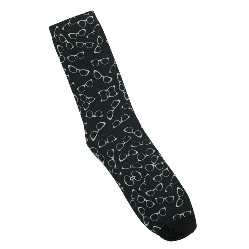 Adult Socks - Black & White Glasses