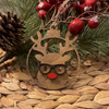 Reindeer with Glasses Wood Ornament