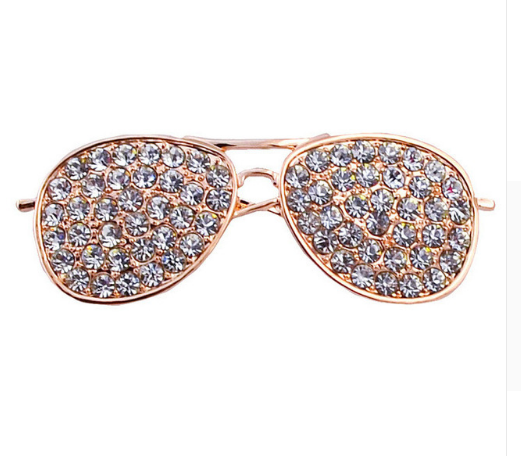 Aviator Sunglasses with Rhinestones Fashion Pin