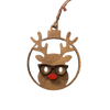 Reindeer with Glasses Wood Ornament