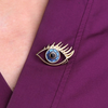 Blue Eye with Lashes Lapel Pin