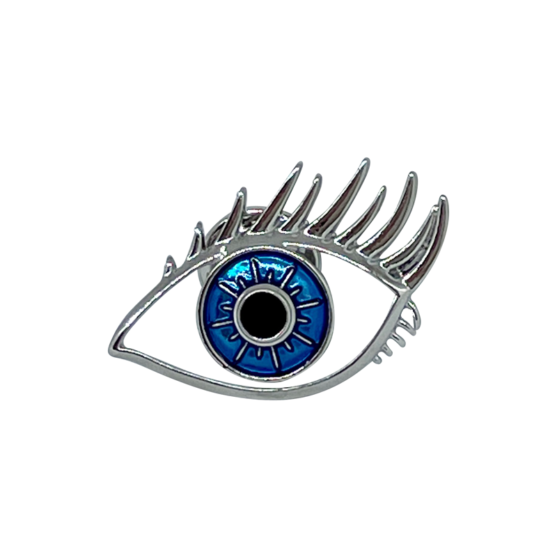 Blue Eye with Lashes Lapel Pin